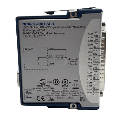 National Instruments NI-9478 C Series 16-channel Digital I/O Module with 50 μs Update Rate and 12V/24V/48V Logic Compatibility