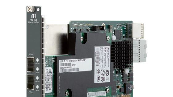 National Instruments PXIe-8238 PXI Ethernet Interface Module with 10 Gigabit Ethernet Intel 82599 Controller and Two SFP+ Ports
