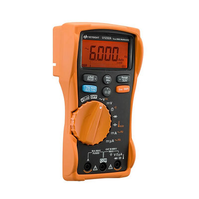 Keysight U1232A Handheld Digital Multimeter with 6000 Display Resolutions 0.5% + 2 counts Basic DCV Accuracy and 600 mV to 600 V DCV