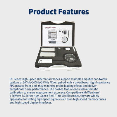 RC Series High-Speed Differential Probe with 16GHz Bandwidth RC Impedance Type and 1:1/4:1 Attenuation Ratio