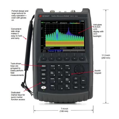 Keysight N9952B FieldFox 50 GHz Handheld Microwave Analyzer with 196 μs/pt Sweep Speed and Cable Antenna Analysis