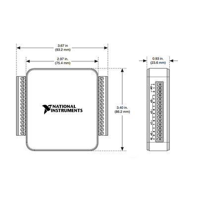 NI-USB-6001/6003 Bus-powered Data Acquisition Card with 20 kS/s Sampling Rate and 14-bit Resolution