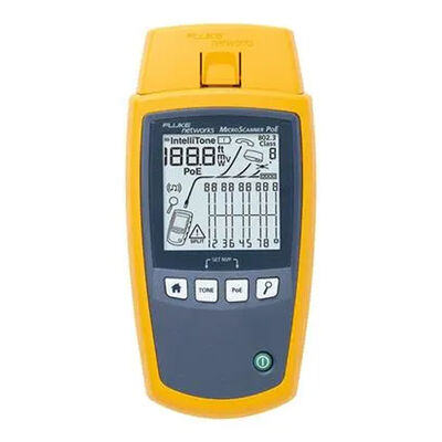 Fluke Networks MicroScanner PoE Cable Tester with PoE Level Verification 10G Ethernet Detection and Ergonomic Design