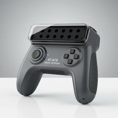AT-619 Portable FPV Countermeasure Shield with PS4 Controller-Style Housing for One-Hand Operation and Drone Signal Blocking